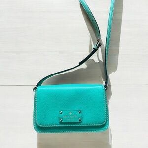 Kate Spade Mint Green Crossbody Bag with Flap Closure